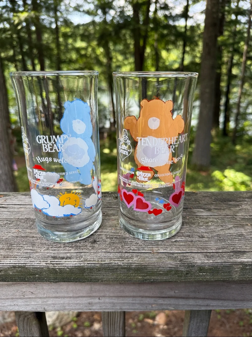 Vintage 1983 Pizza Hut LE Care Bears Glasses Grumpy Tenderheart